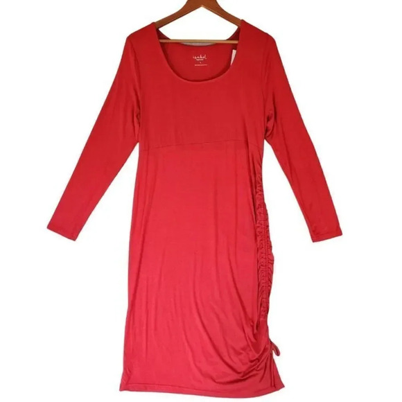 NWT Isabel Maternity By Ingrid & Isabel Women Rushed Bodycon Maternity Dress - Picture 1 of 16
